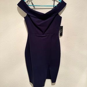Brand new with tags blue body on off the shoulder dress